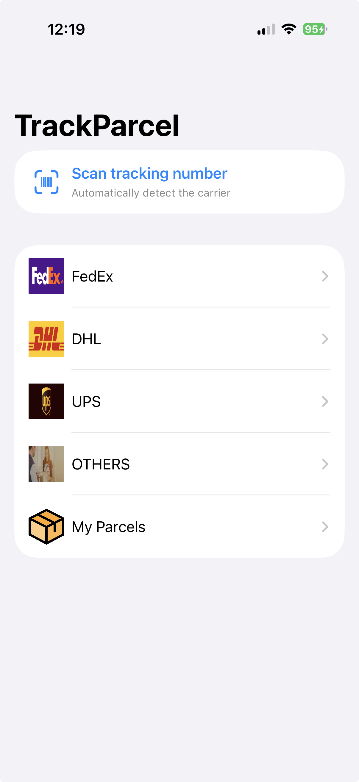 Tracking detail view